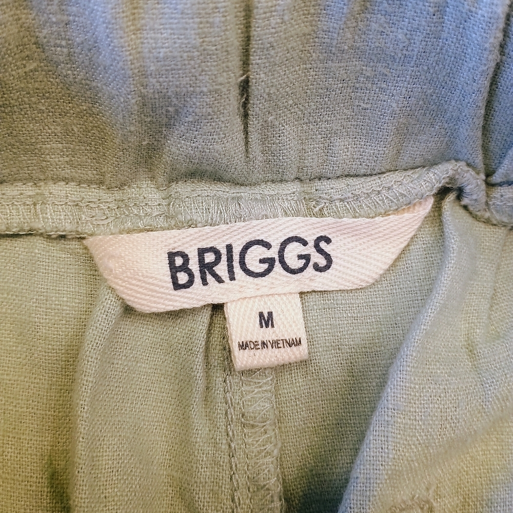 New With Tags Briggs Green Linen Blend Pull On Shorts Size Medium - Picture 7 of 12
